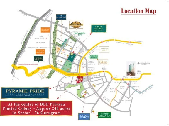 Pyramid Pride Sector 76 Gurgaon Location Map