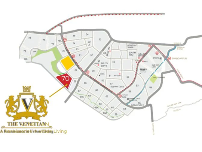 OSB The Venetian Sector 70 Gurgaon Location Map