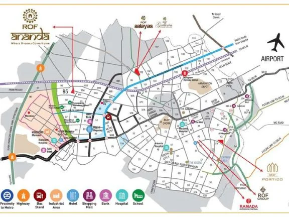 Rof Ananda Sector 65 Gurgaon Location Map