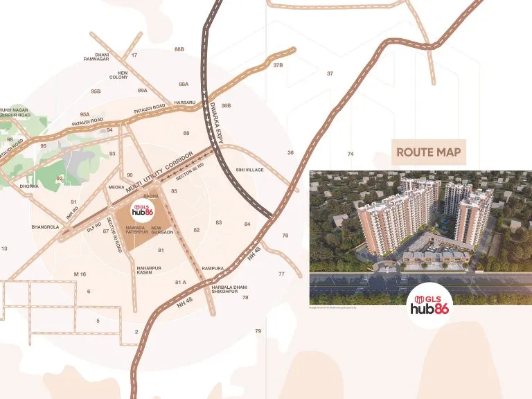 GLS Hub Sector 86 Gurgaon Location Map