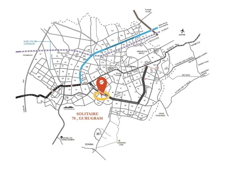 Solitaire Sector 70 Location Map Gurgaon
