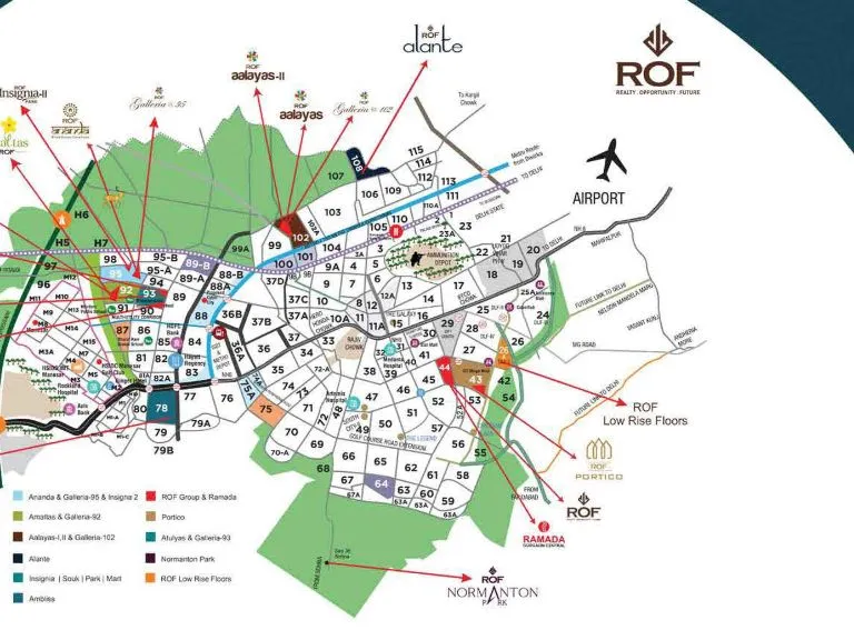 ROF Ambliss 78 Gurgaon location map