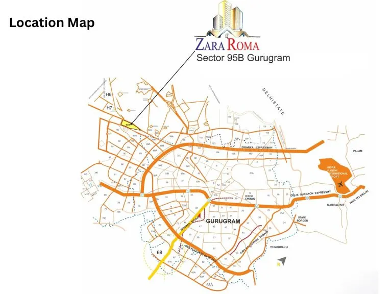 Zara Roma Sector 95b Gurgaon location map 