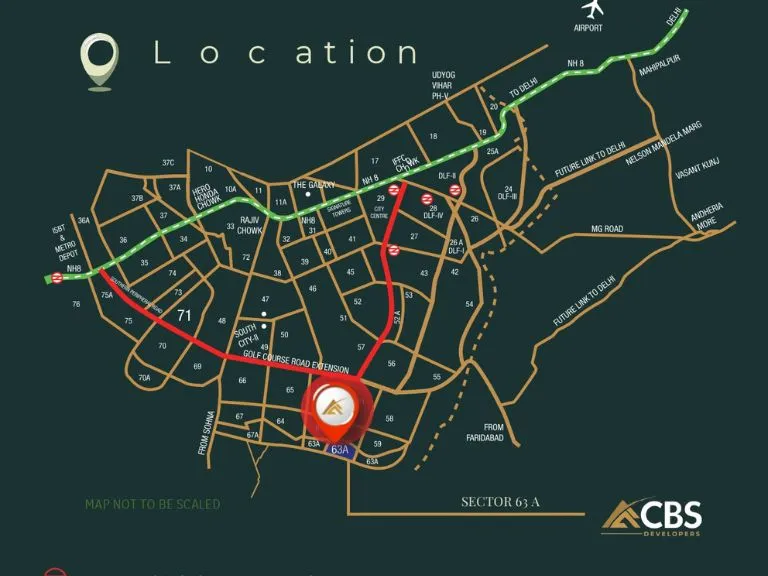 CBS Luxury Floor Gurgaon Location Map