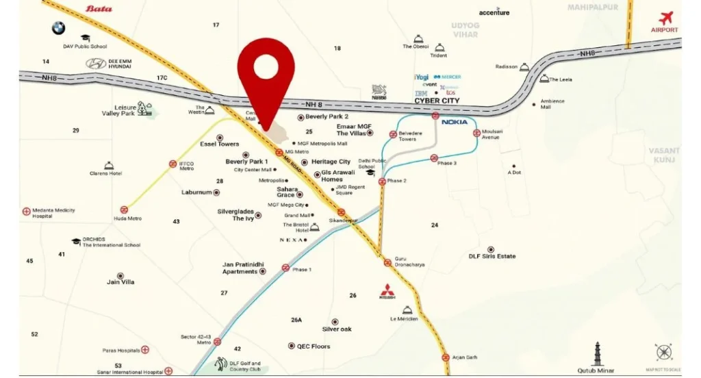 M3M Jewel Sector 25 location map
