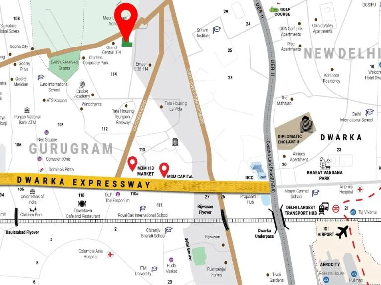 M3M 114 Market Location Map