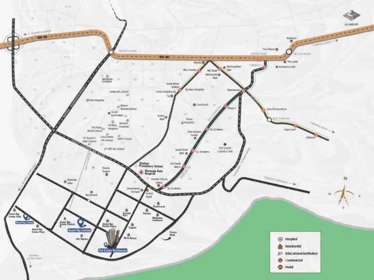 Anant Raj Estate Residences Sector 63A Gurgaon Location Map