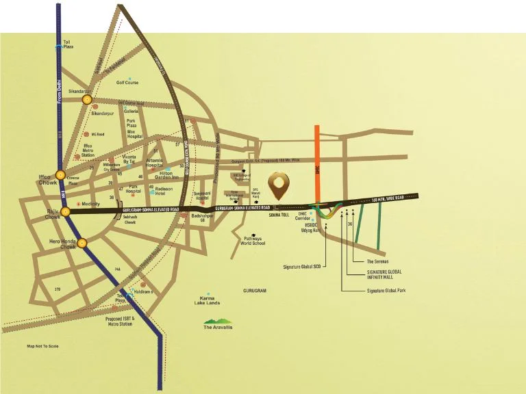 Signature Global Daxin Vistas Sohna Road Location Map