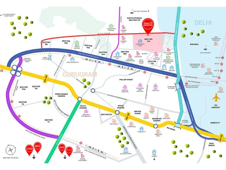 Reach Buzz 114 Gurgaon Location Map