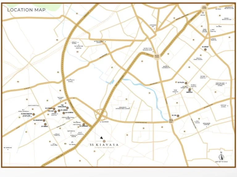 SS Kiavasa Sector 83 Gurgaon Location Map