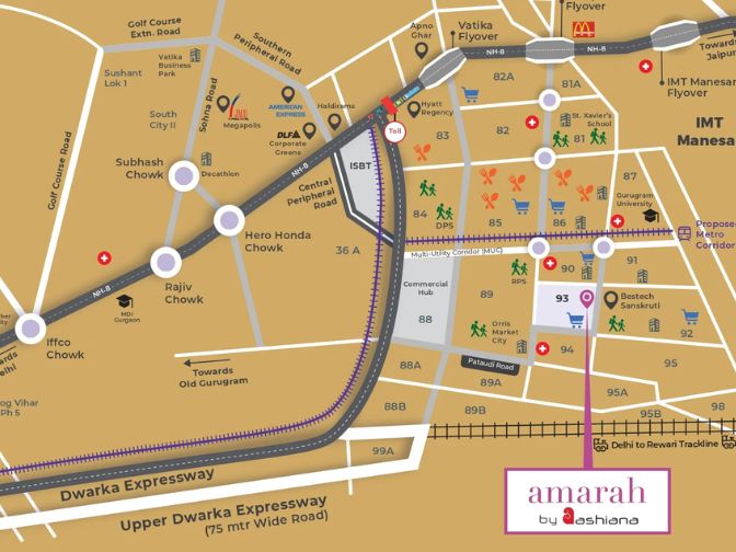 ashiana Amarah phase 5 location map