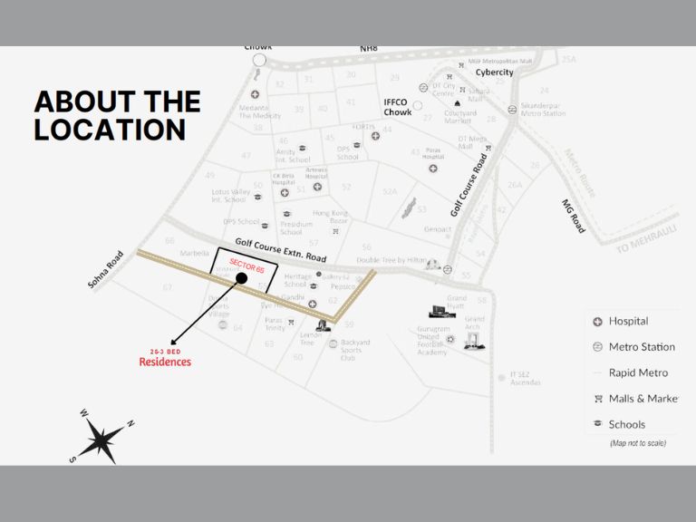 Prime Residences Sector 65 Gurgaon Location Map