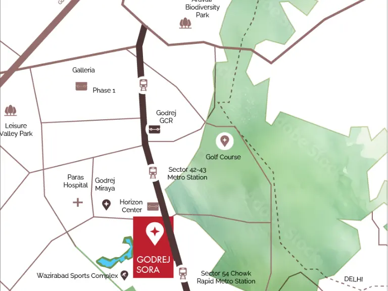 Godrej Sora Sector 53 Location Map