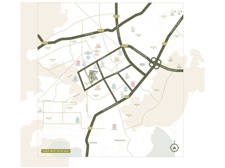 Emaar Serenity Hills Sector 86 Location Map